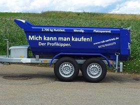 Der Profikipper 3500, Muldenkipper mit 2700 kg Nutzlast.